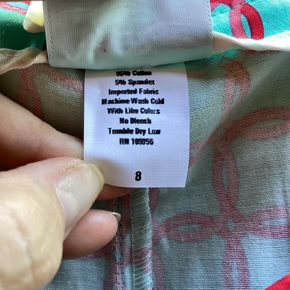 Haley & the Hound Teal and Coral-Red Print Shorts - sz 8 - NWT - Picture 8 of 8